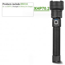 Фонарь ручной XLamp XHP70.2A BLACK Super Flashlight (2х18650 или 2х 26650 нет)